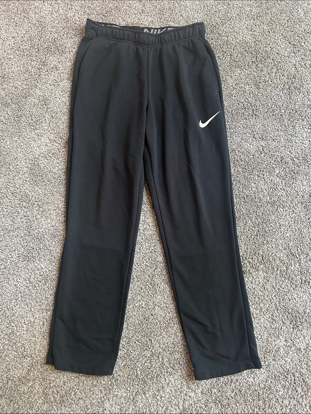 Nike Adult Black Jogger Sweatpants with White Swoosh
